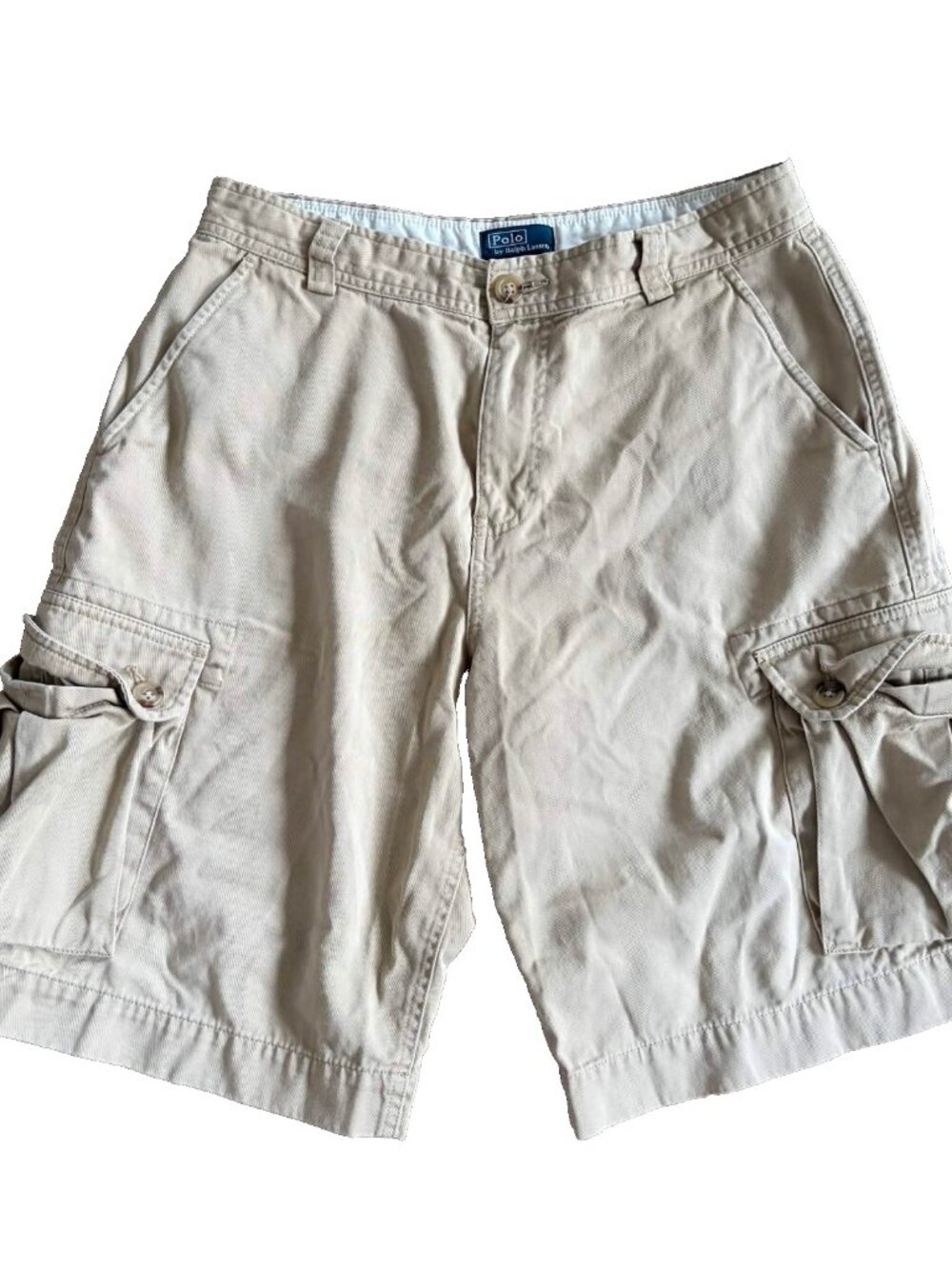 Polo Ralph Lauren Classic Polo Chino Cargo Shorts Khaki Size 18 Boys Cotton